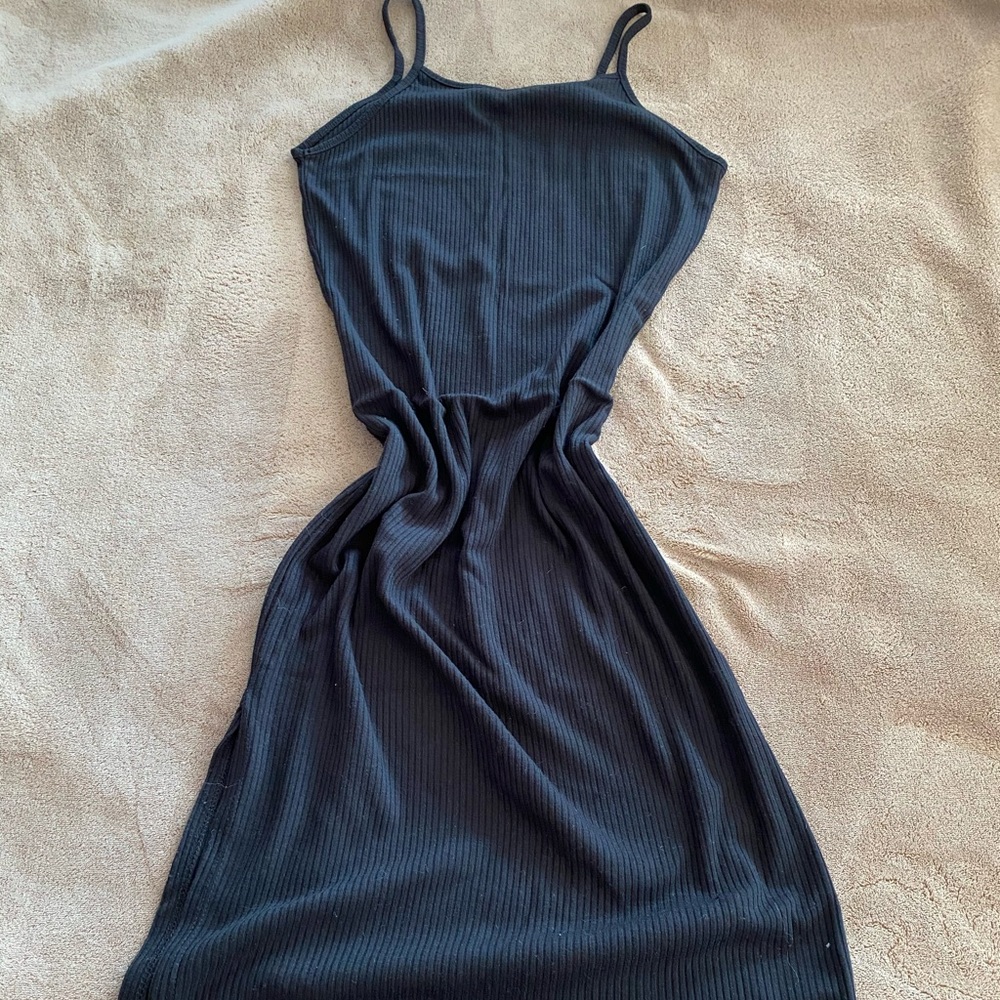 Black midi dress with slits